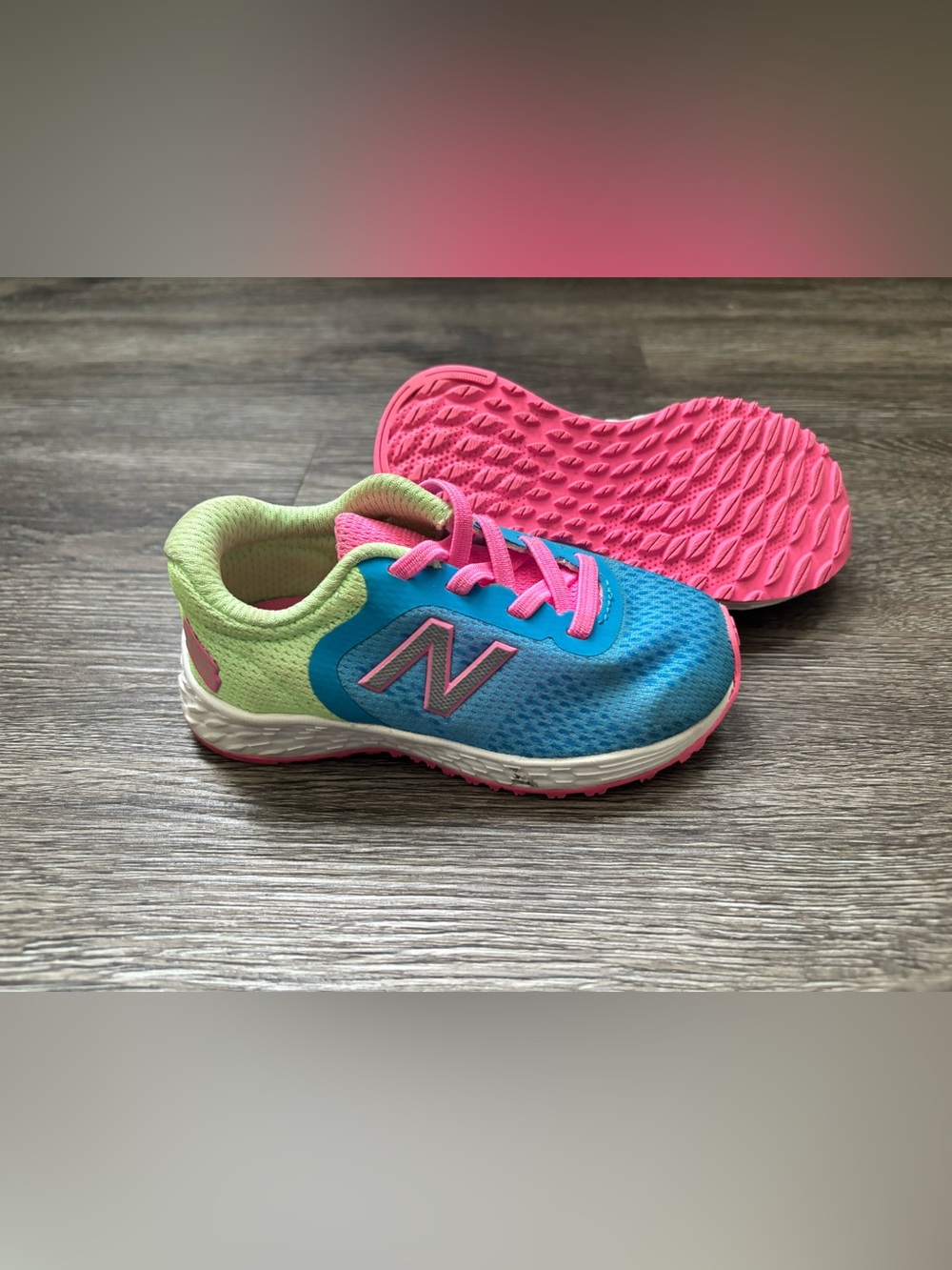 New Balance Kids Blue, Pink & Green Athletic Sneakers